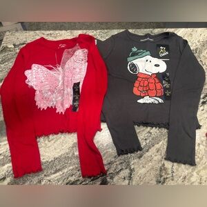 Two long sleeve girl shirts